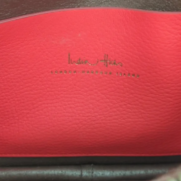 India Hicks Light Gray Leather Clutch Big Zipper - Picture 9 of 9